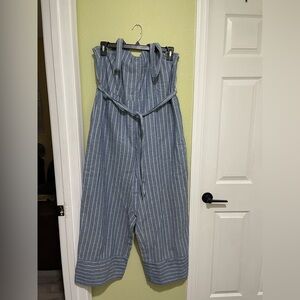 Universal Thread Blue and White Striped Jumpsuit